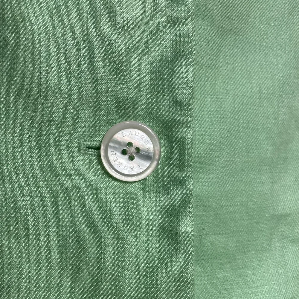Lauren Ralph Lauren Pale Green Linen Blend Button Front Womens Jacket Size M - Picture 2 of 4